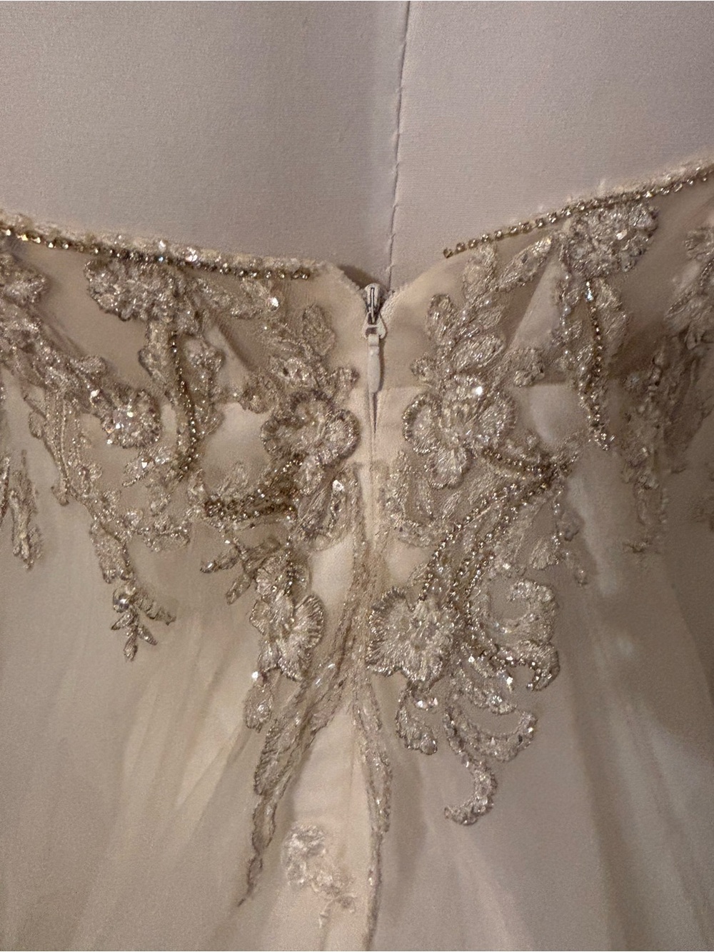 GALINA SIGNATURE Ivory Beaded Tulle A-Line Gown - Picture 7 of 8